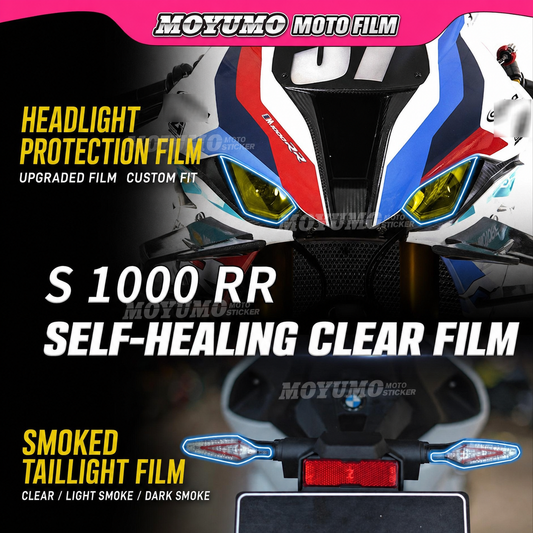 BMW S1000RR TPU Dashboard Screen Protector Headlight & Taillight Protection Film Nano Crystal Self-Healing Clear Film Motorcycle Accessories