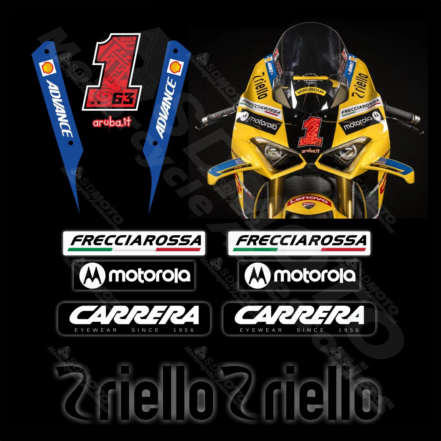 Ducati Panigale V4 2023 MotoGP Champion Full Motorcycle Graphics Decal Kit & Fairing Stickers