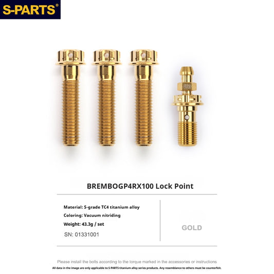 SPARTS Titanium Alloy Lower Caliper Bolt Kit for BREMBO GP4 RX with 100mm Mounting Points