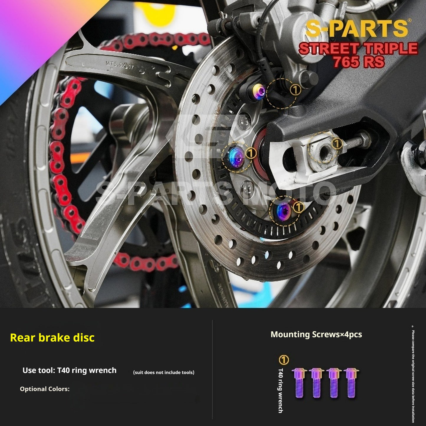 SPARTS Titanium Alloy Bolts Candy Color for Triumph 765 Street Triple RS Motorcycle Modification