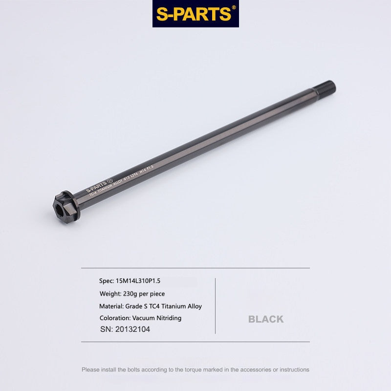 SPARTS TC4 Titanium Single-Flange Axle – Ø15mm M14×P1.5 L310mm for Motorcycles & Electric Motorcycles