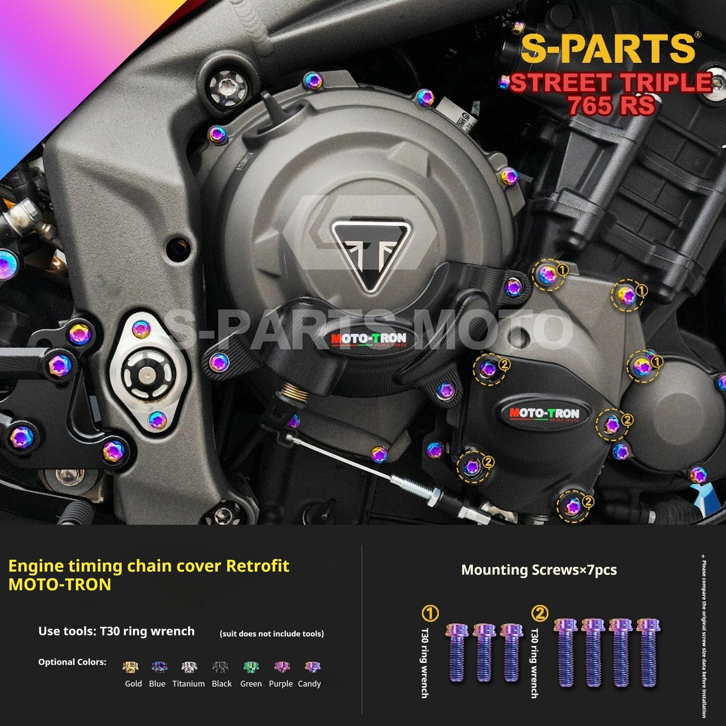 SPARTS Titanium Alloy Bolts Candy Color for Triumph 765 Street Triple RS Motorcycle Modification