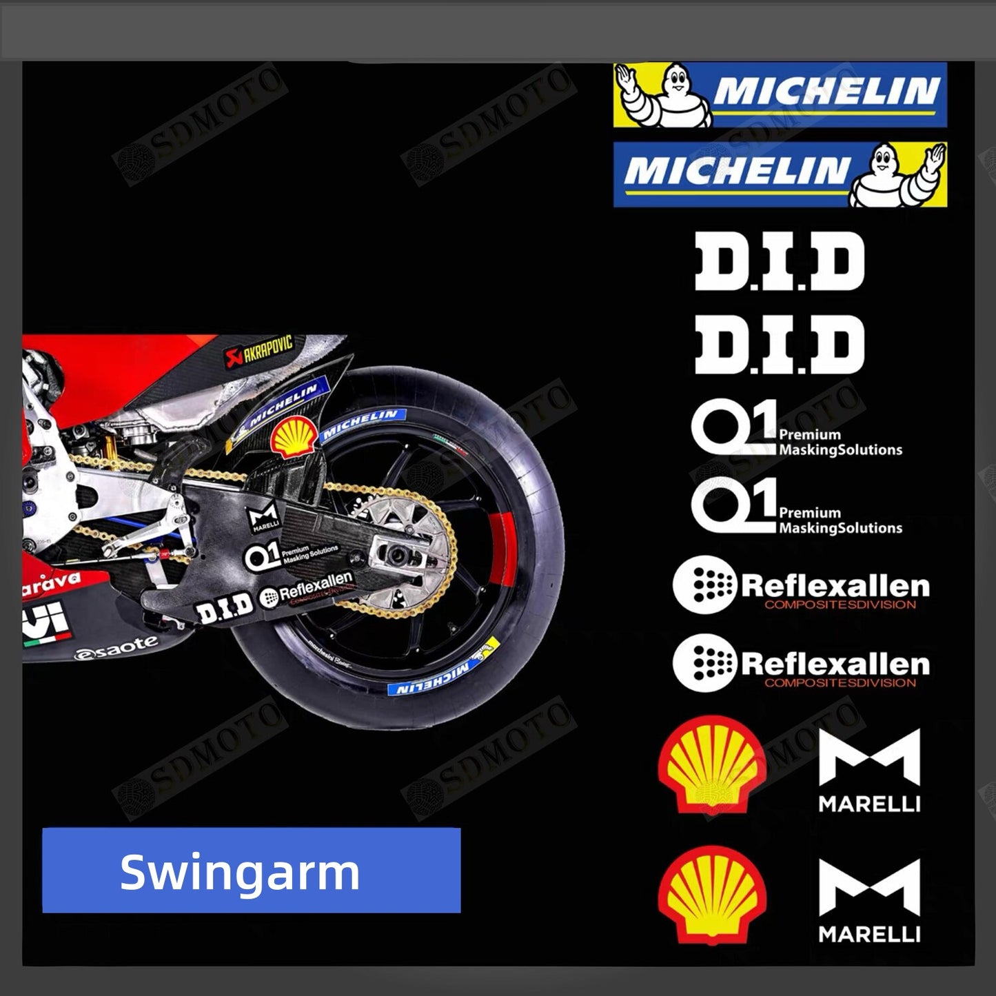 Ducati Panigale V2 / V4 / 848 / 899 / 959 / 1098 / 1199 / 1299 MotoGP Motorcycle Decals & Fairing Stickers