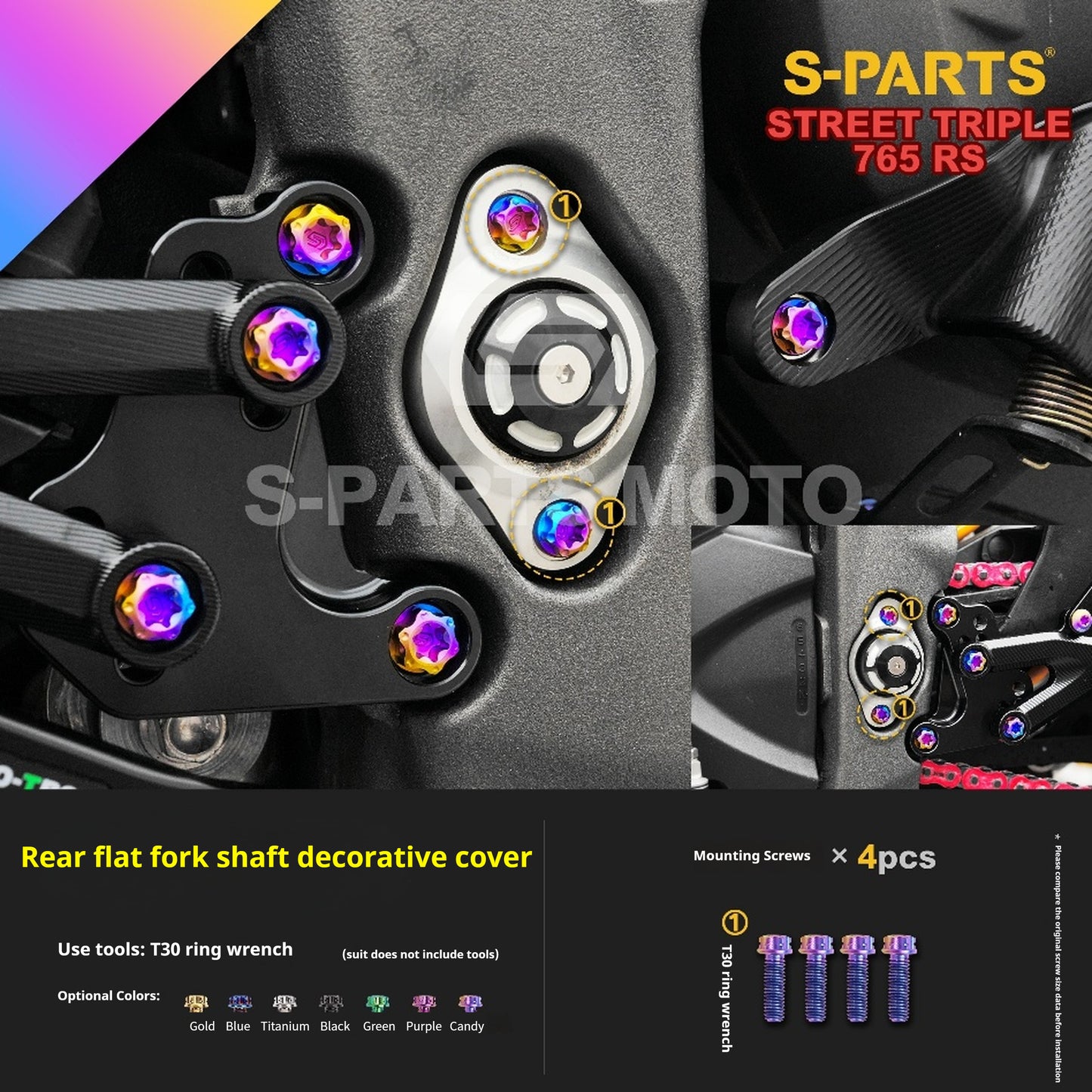 SPARTS Titanium Alloy Bolts Candy Color for Triumph 765 Street Triple RS Motorcycle Modification