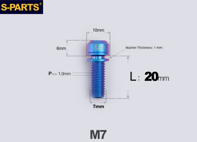 SPARTS A2 Series M7x20mm Titanium Bolt
