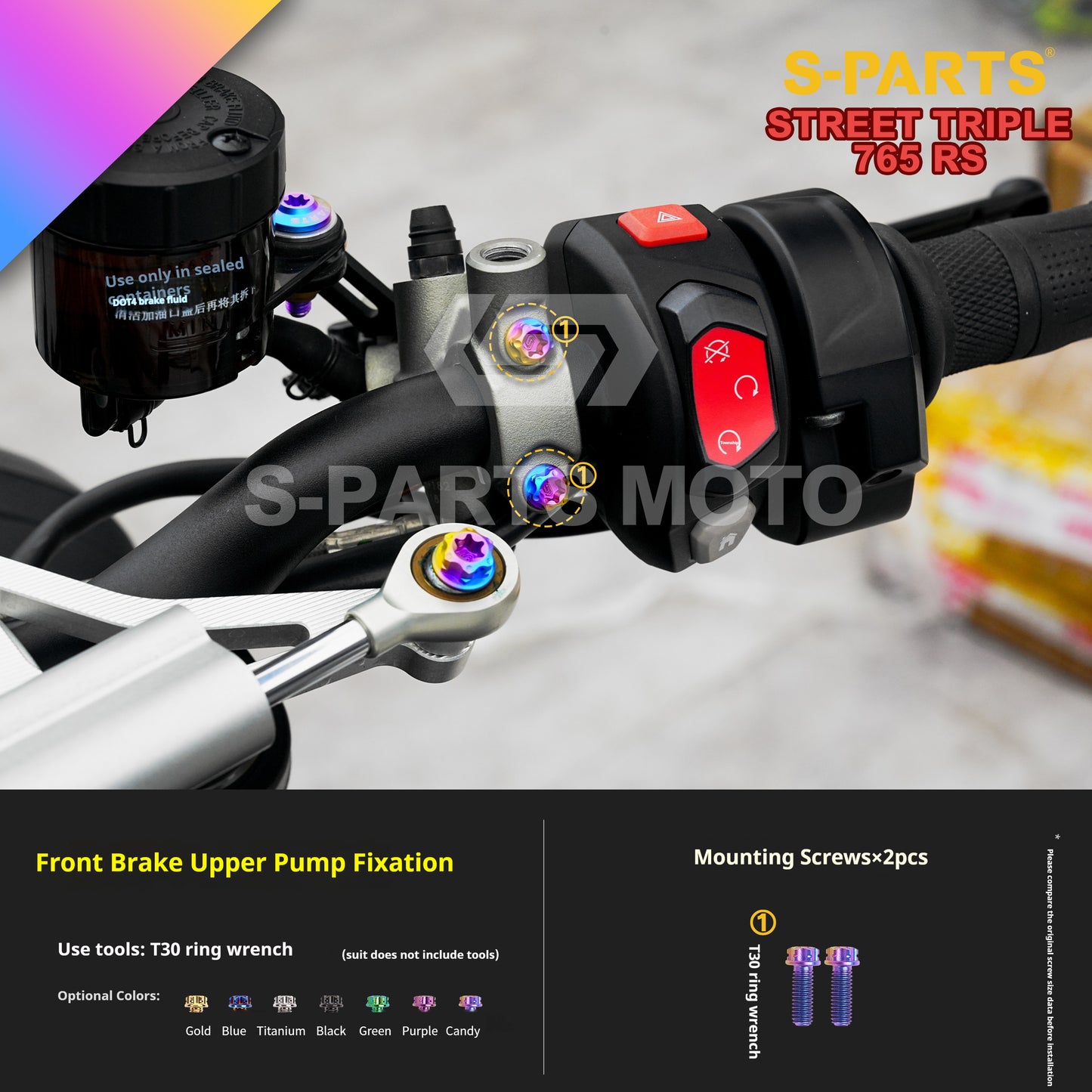 SPARTS Titanium Alloy Bolts Candy Color for Triumph 765 Street Triple RS Motorcycle Modification