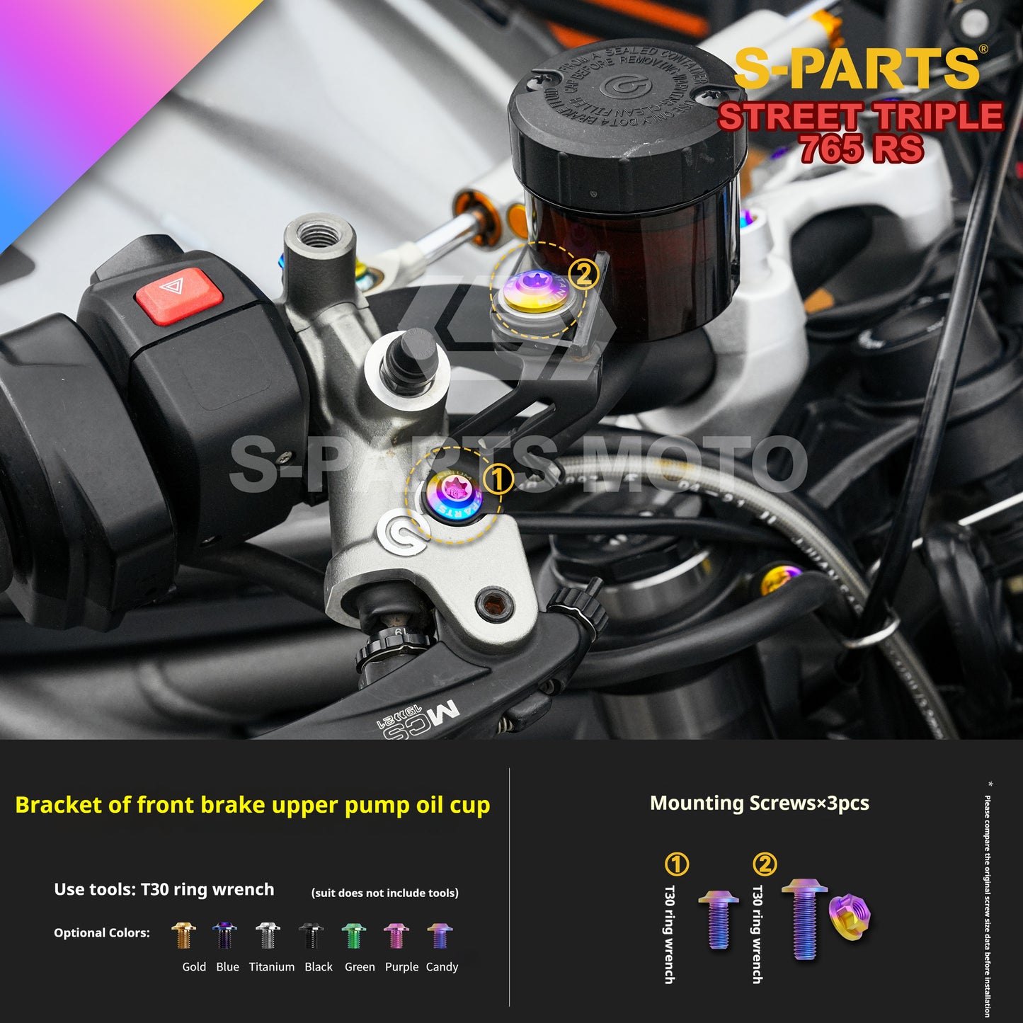 SPARTS Titanium Alloy Bolts Candy Color for Triumph 765 Street Triple RS Motorcycle Modification