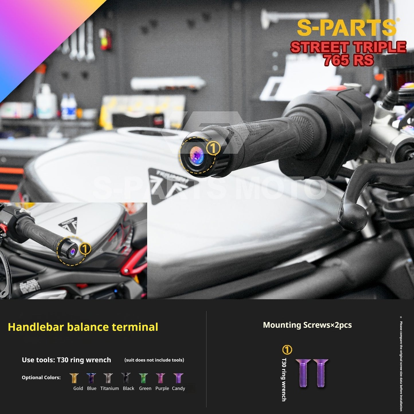 SPARTS Titanium Alloy Bolts Candy Color for Triumph 765 Street Triple RS Motorcycle Modification