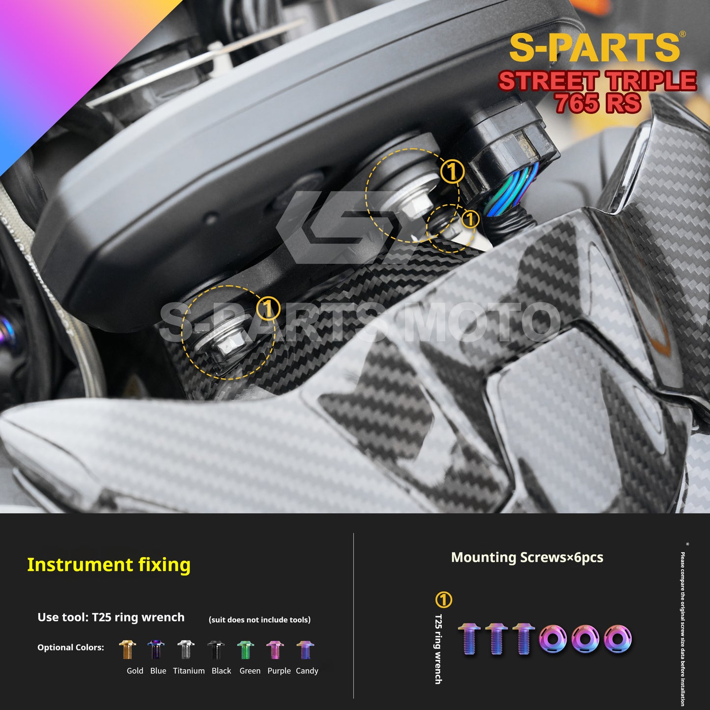 SPARTS Titanium Alloy Bolts Candy Color for Triumph 765 Street Triple RS Motorcycle Modification