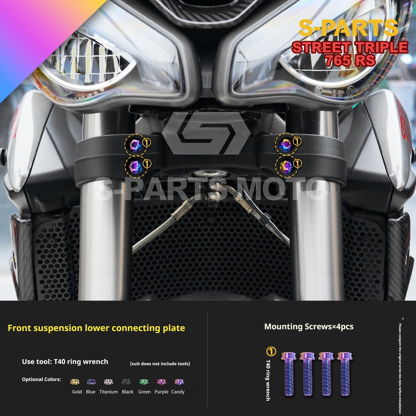 SPARTS Titanium Alloy Bolts Candy Color for Triumph 765 Street Triple RS Motorcycle Modification