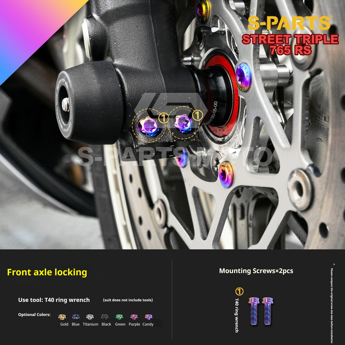 SPARTS Titanium Alloy Bolts Candy Color for Triumph 765 Street Triple RS Motorcycle Modification