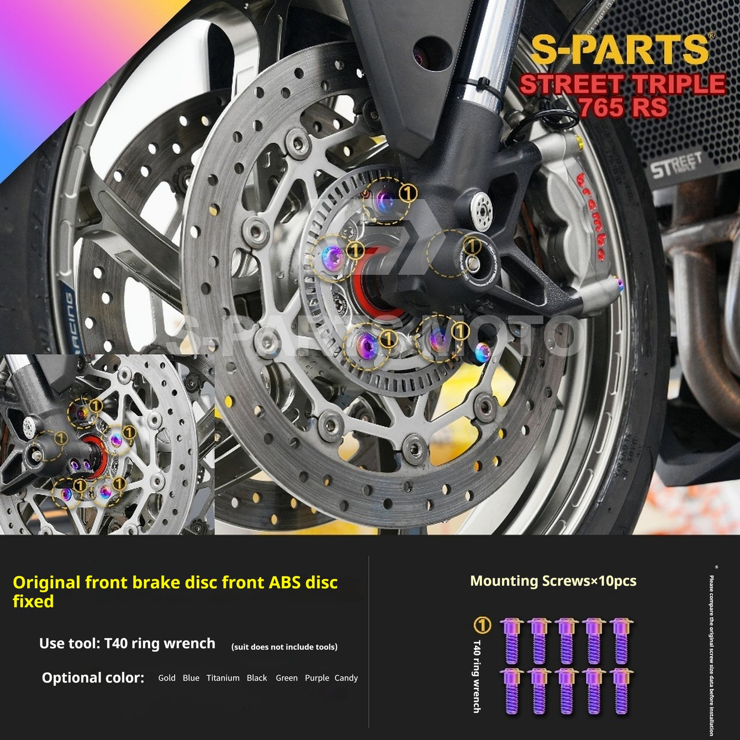 SPARTS Titanium Alloy Bolts Candy Color for Triumph 765 Street Triple RS Motorcycle Modification