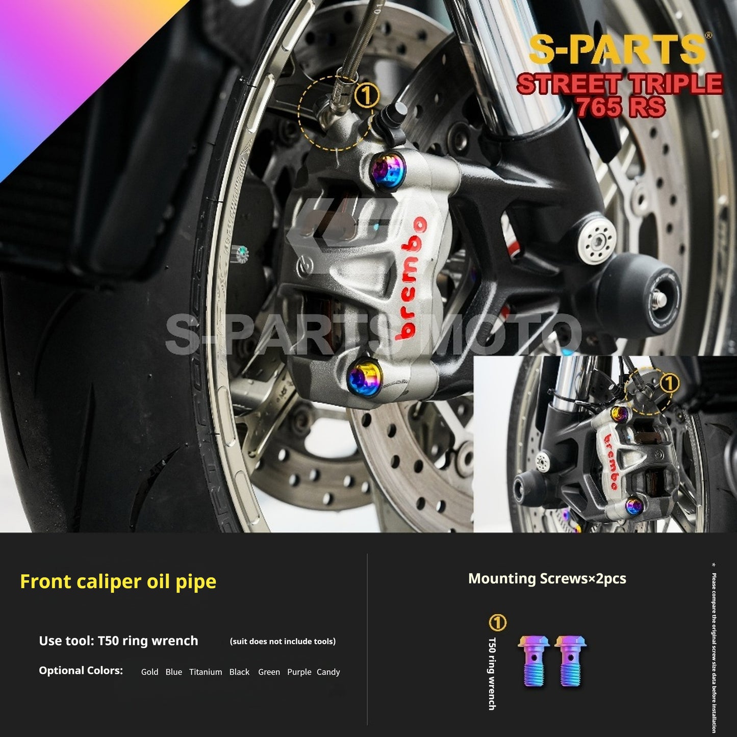 SPARTS Titanium Alloy Bolts Candy Color for Triumph 765 Street Triple RS Motorcycle Modification