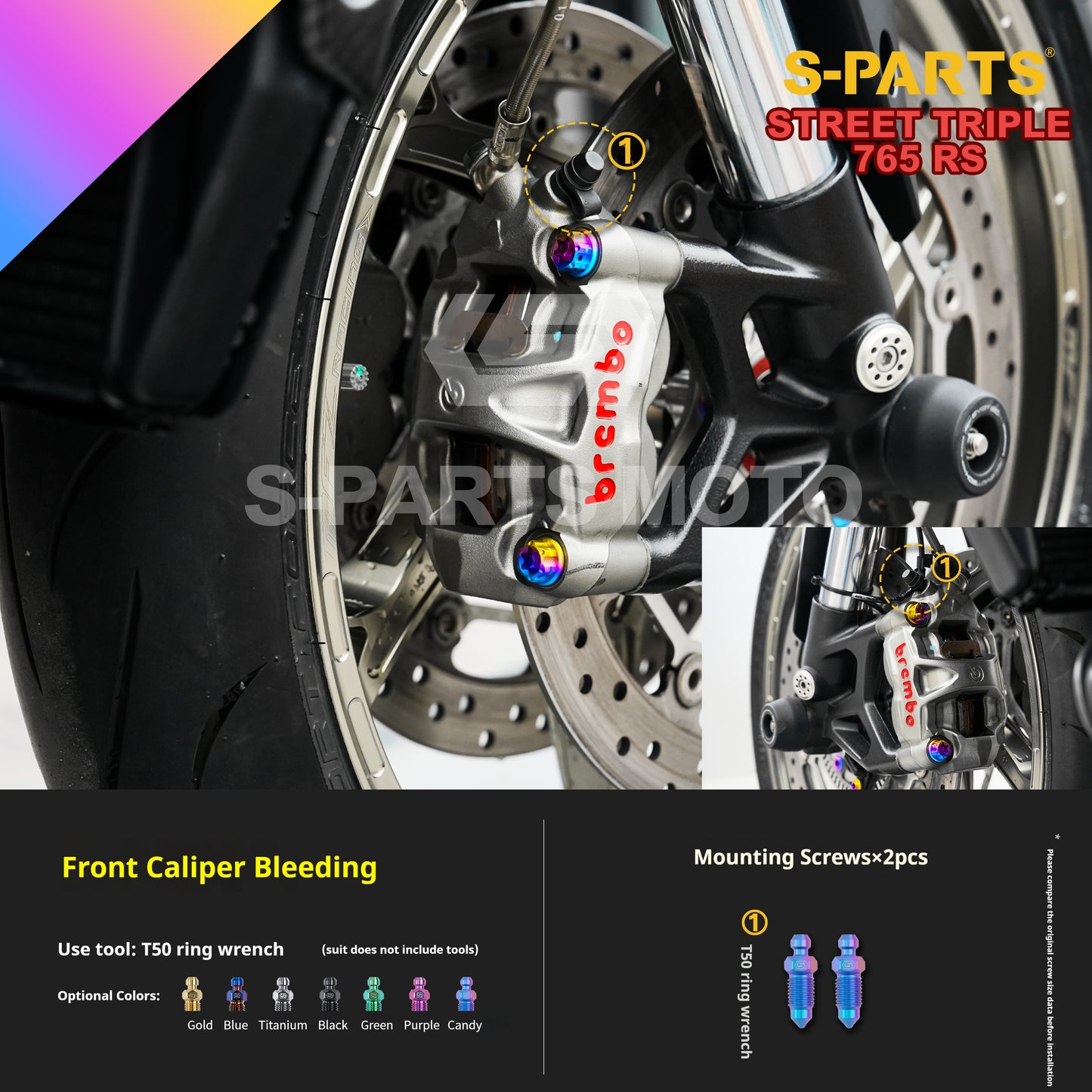 SPARTS Titanium Alloy Bolts Candy Color for Triumph 765 Street Triple RS Motorcycle Modification