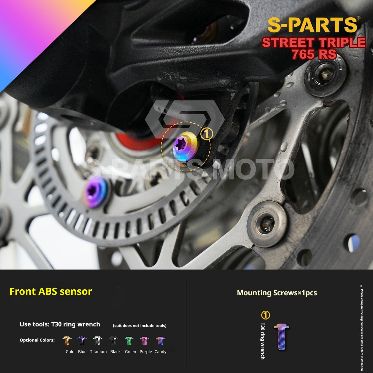 SPARTS Titanium Alloy Bolts Candy Color for Triumph 765 Street Triple RS Motorcycle Modification
