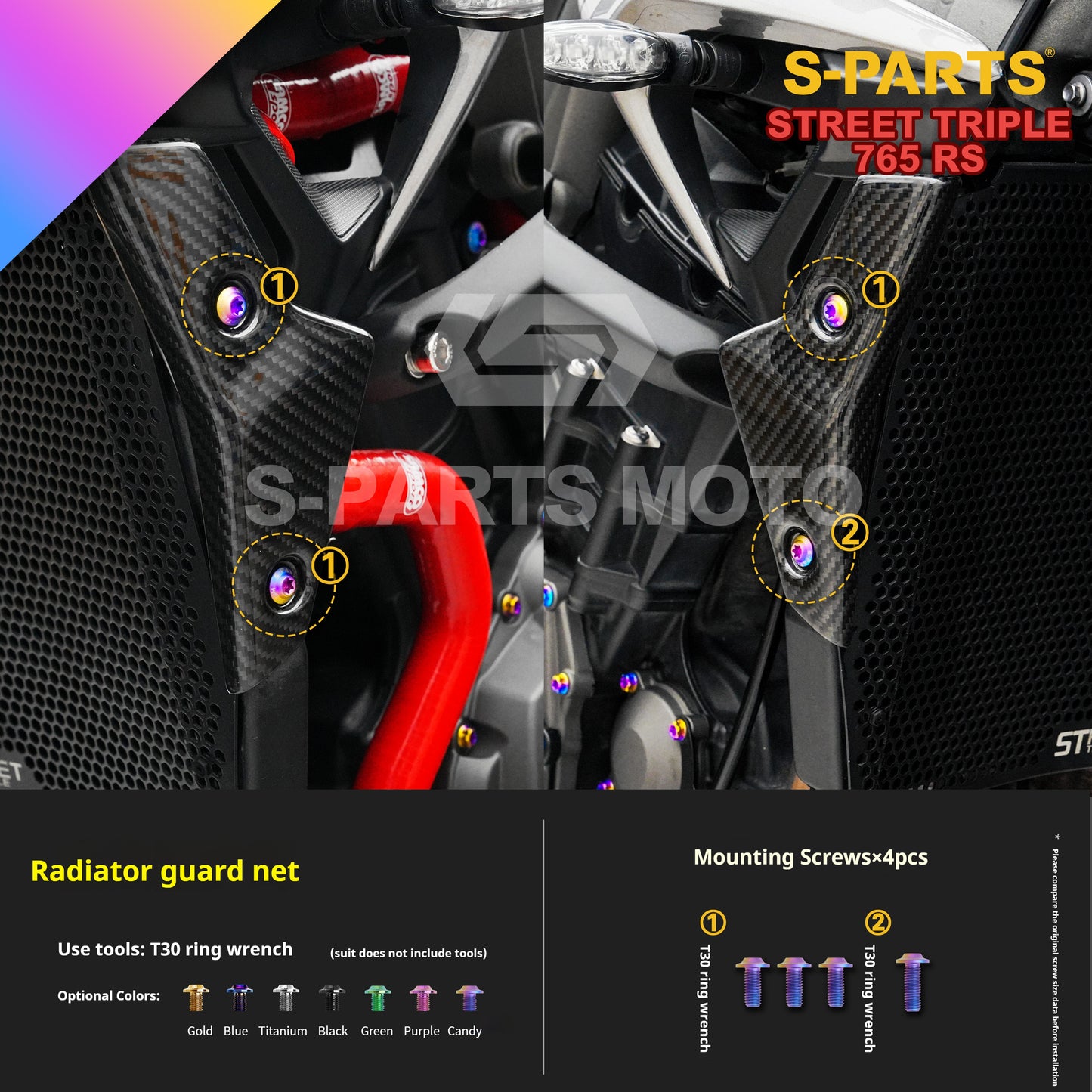 SPARTS Titanium Alloy Bolts Candy Color for Triumph 765 Street Triple RS Motorcycle Modification
