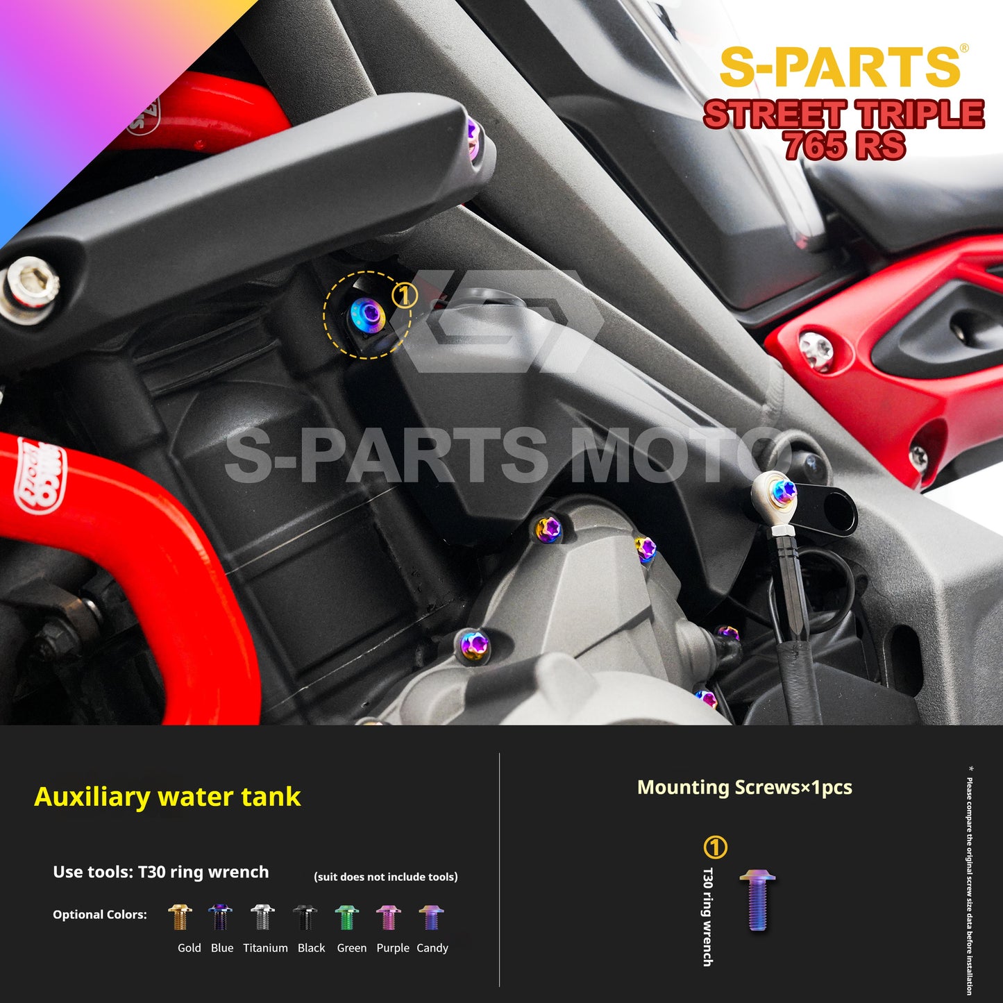 SPARTS Titanium Alloy Bolts Candy Color for Triumph 765 Street Triple RS Motorcycle Modification