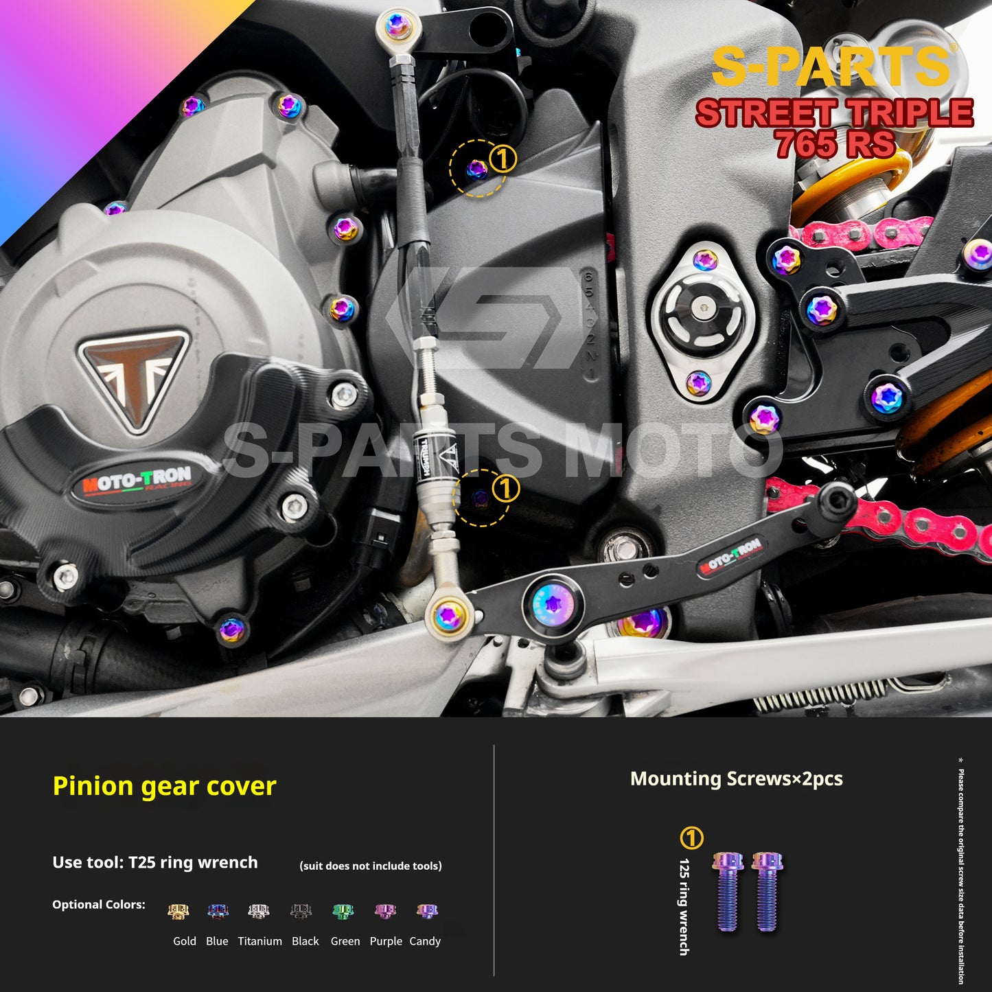 SPARTS Titanium Alloy Bolts Candy Color for Triumph 765 Street Triple RS Motorcycle Modification
