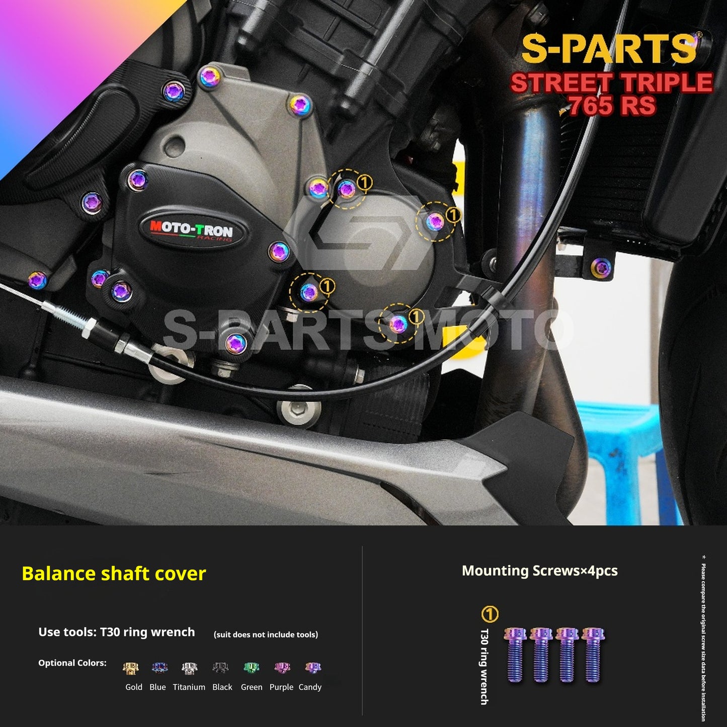 SPARTS Titanium Alloy Bolts Candy Color for Triumph 765 Street Triple RS Motorcycle Modification