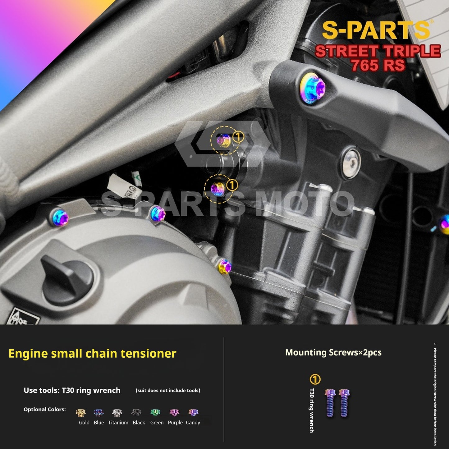 SPARTS Titanium Alloy Bolts Candy Color for Triumph 765 Street Triple RS Motorcycle Modification