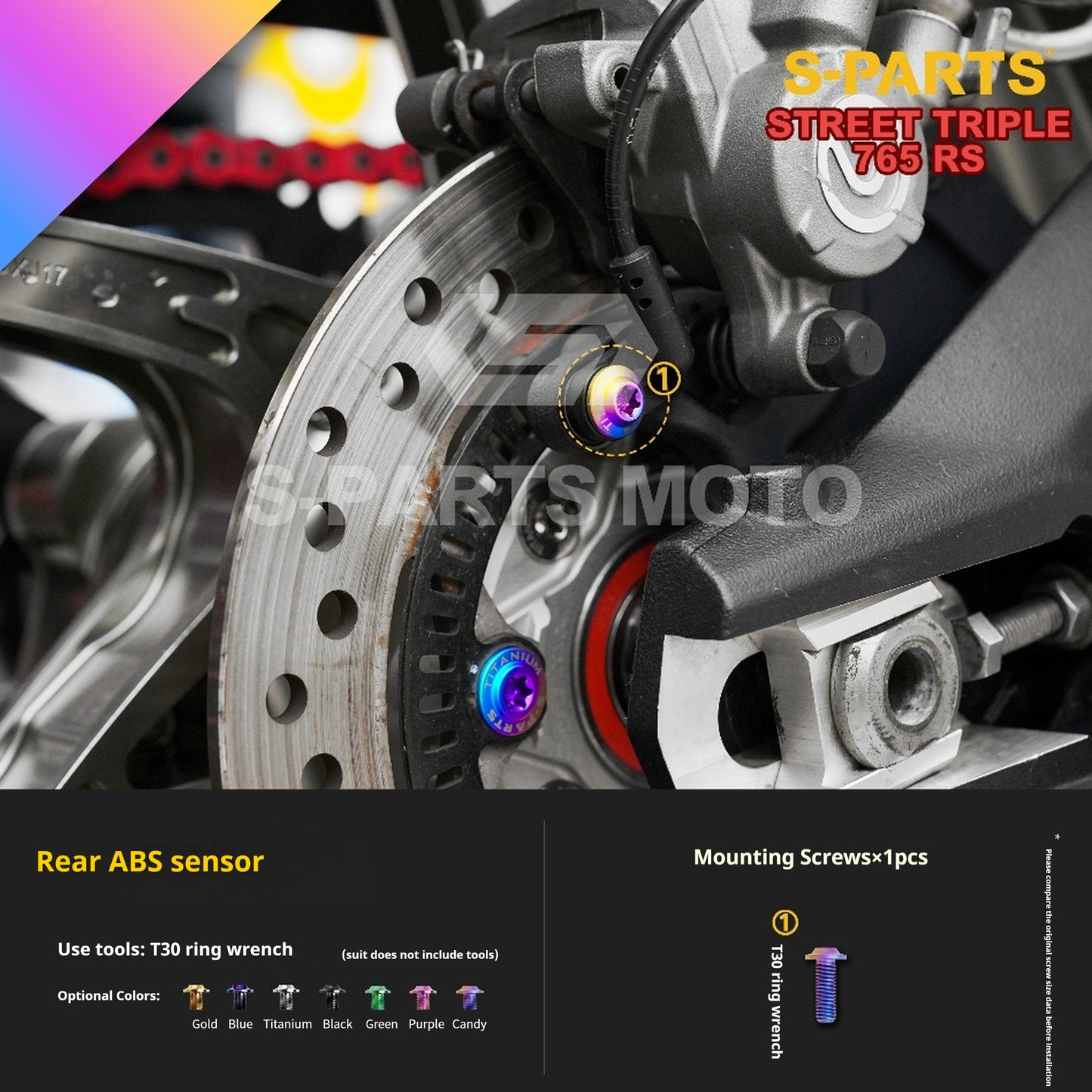 SPARTS Titanium Alloy Bolts Candy Color for Triumph 765 Street Triple RS Motorcycle Modification