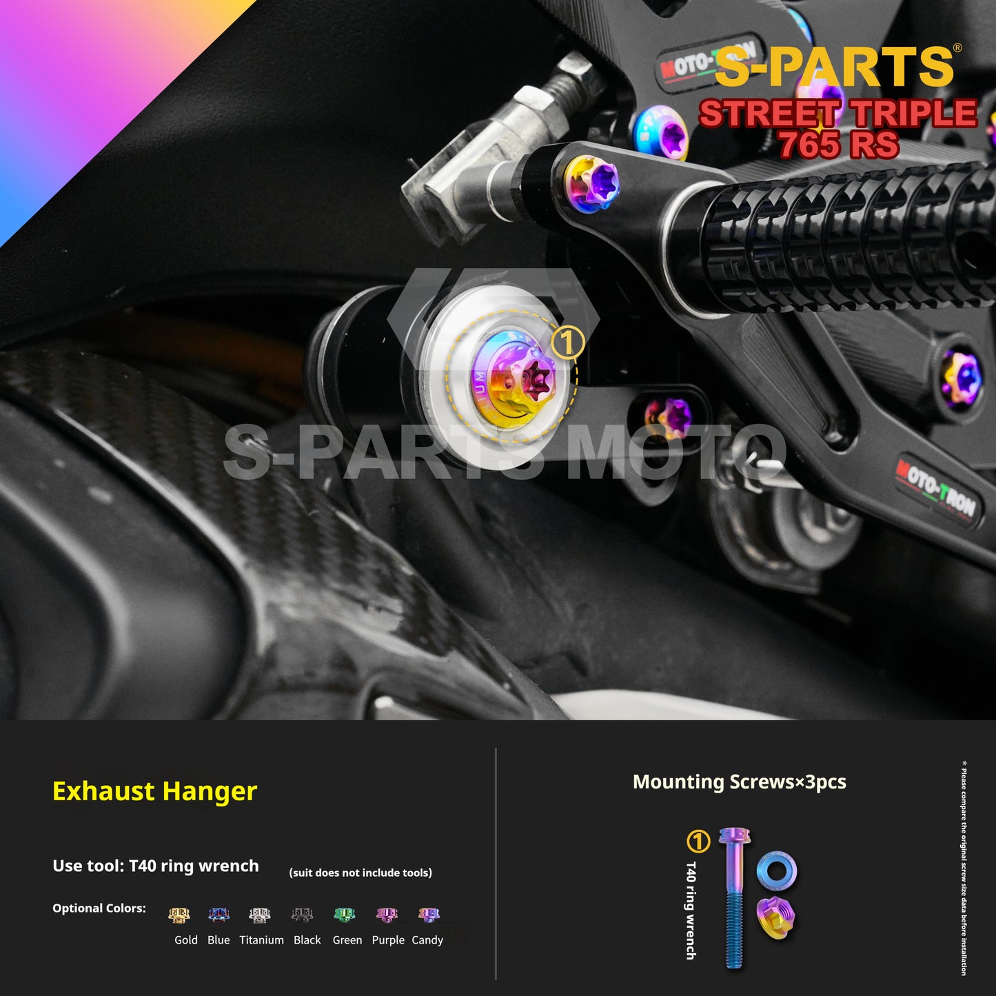 SPARTS Titanium Alloy Bolts Candy Color for Triumph 765 Street Triple RS Motorcycle Modification