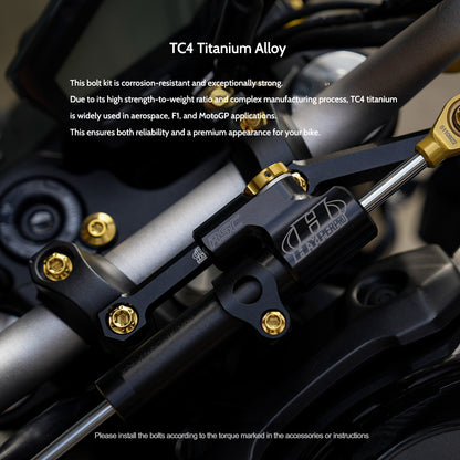 SPARTS Titanium Rear Sprocket Nuts & Rear Braking Fasteners Kit for Yamaha MT-09