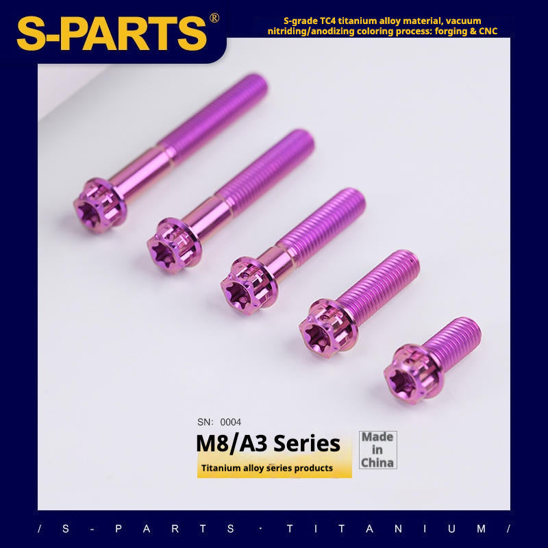 SPARTS A3 Series Purple Titanium Screws M8 L10–120mm for Motorcycle Bicycle Car