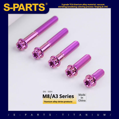 SPARTS A3 Series Purple Titanium Screws M8 L10–120mm for Motorcycle Bicycle Car