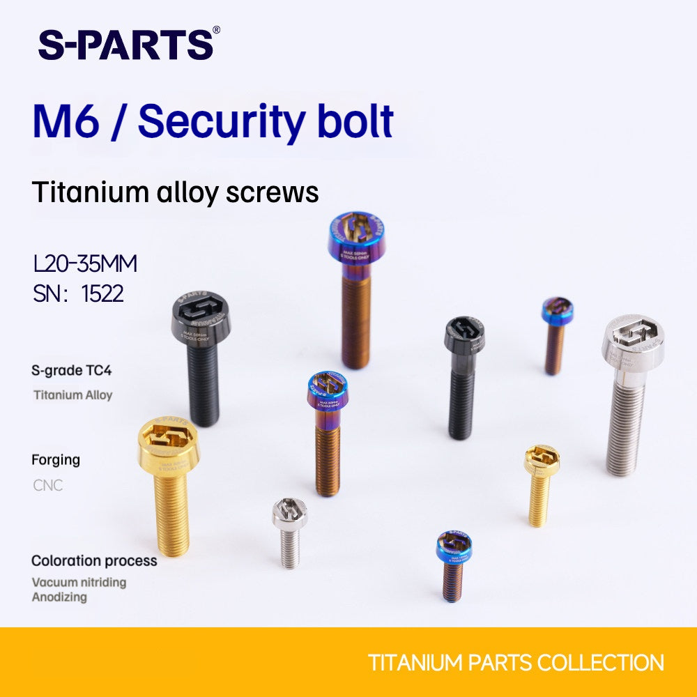 SPARTS M6 Titanium Anti-Theft Caliper Set Screws for Motorcycles & Cars & Bike – TC4 High-Strength Lightweight Bolts