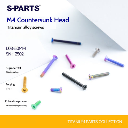 SPARTS M4x10-50mm Countersunk Titanium Alloy Bolt – Flat Head Fastening Screw for Motorcycle & Bicycle