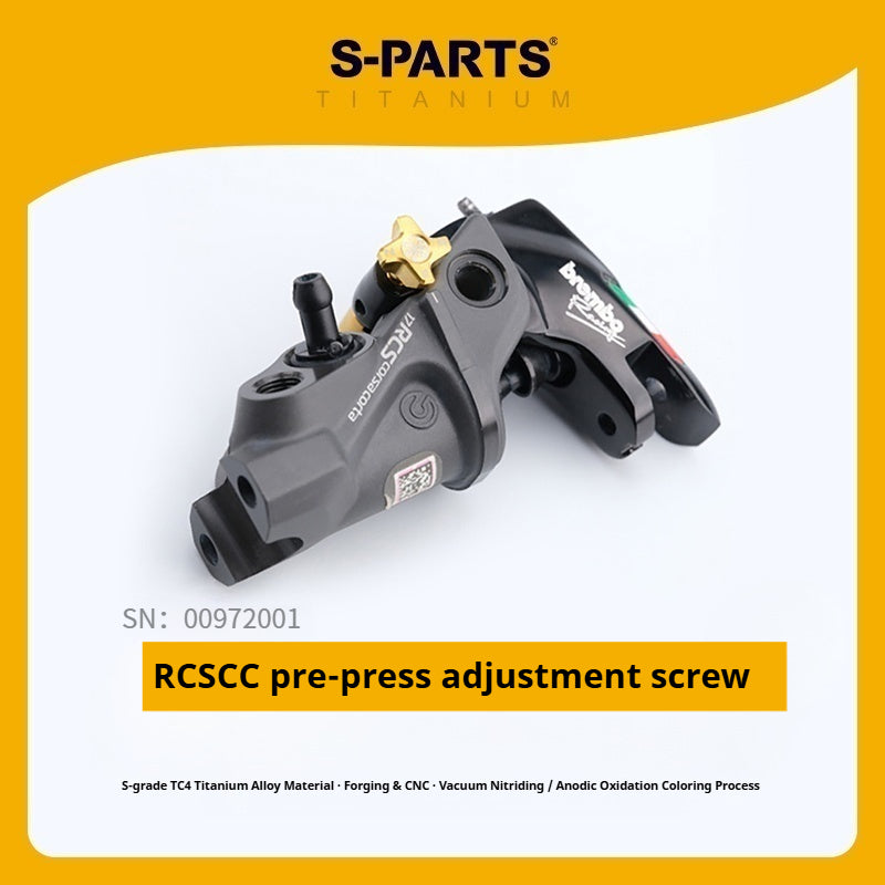 SPARTS Titanium Preload Adjuster & Knob Kit for Brembo RCS Brake Master Cylinder | CNC Titanium Bolts