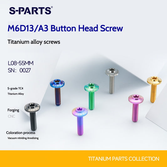 SPARTS A3 Button Head M6 D13 Titanium Bolt for Motorcycle & Bicycle Modification