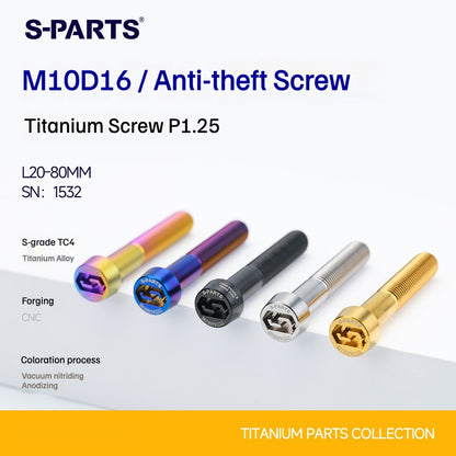 SPARTS Titanium Security Bolt M10 D16 P1.25 – Brake Caliper Locking Screw for Motorcycle