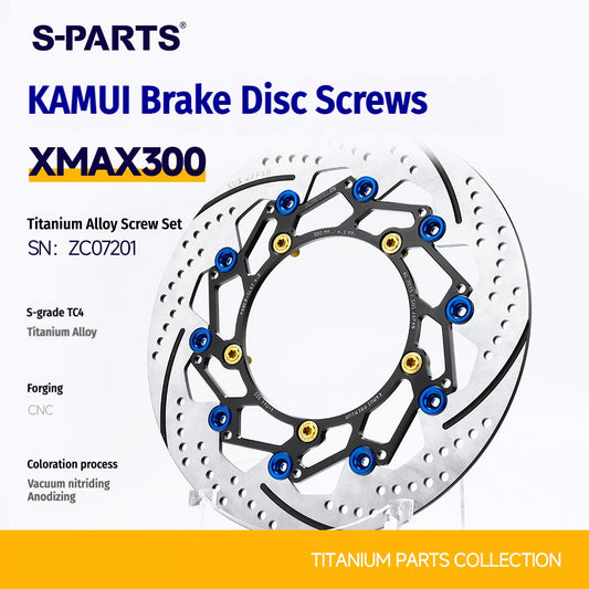 SPARTS KAMUI XMAX300 Upgraded Oversized Brake Disc Titanium Bolts Yamaha Brake Rotor
