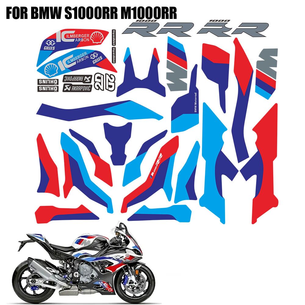 BMW S1000RR M1000RR 2019-2022 Full Body Graphics Kit Tank Decals Waterproof Fairing Stickers Motorcycle Wrap