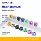 SPARTS Hex Flange Titanium Nut – A3 Series – M5 / M6 / M8 / M10 / M12 – Motorcycle Locking Hardware