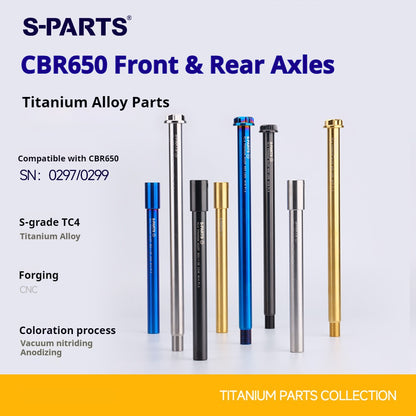SPARTS Honda CBR650 Titanium Axle Kit (Front & Rear) – Lightweight Motorcycle Upgrade Set