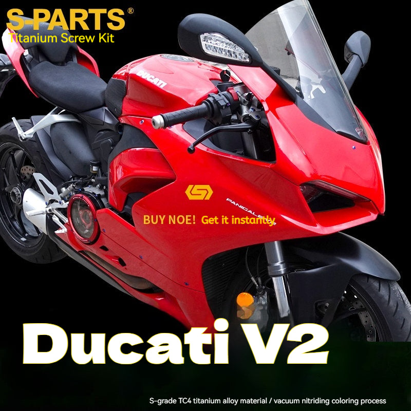 S-PARTS  Compatible with / Suitable for Ducati DUCATI V2 Full Titanium Bolt Kit
