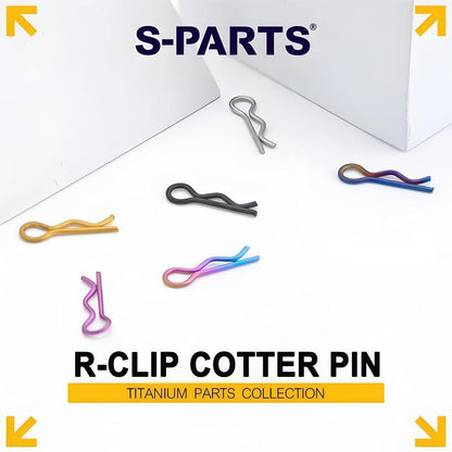 S-PARTS Titanium R Clip Pin 17.5mm Motorcycle Brake Caliper Fastener Retaining Pin Bolt Accessory