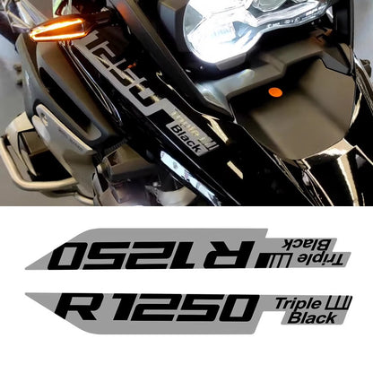 BMW R1250GS (2019–2022) Black Beak Decal Sticker Front Fairing Graphics Waterproof Adventure Styling Wrap
