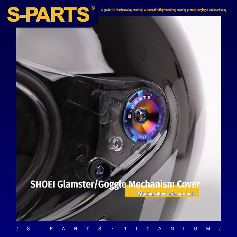 S-PARTS Titanium Visor Mechanism Cover & Screws Kit for SHOEI GLAMSTER Helmet