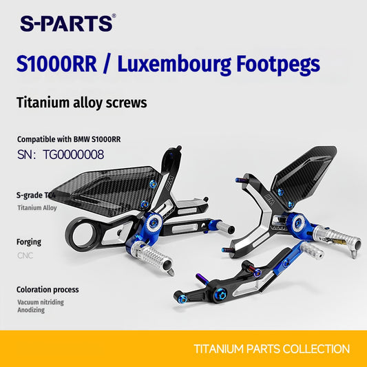 SPARTS Gilles Foot Peg Titanium Bolt Kit for BMW S1000RR – Luxembourg Edition