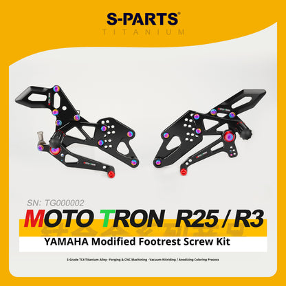 SPARTS R3/R25 MOTO TRON Raised Foot Pegs Titanium Alloy Screws Modification Kit for Yamaha