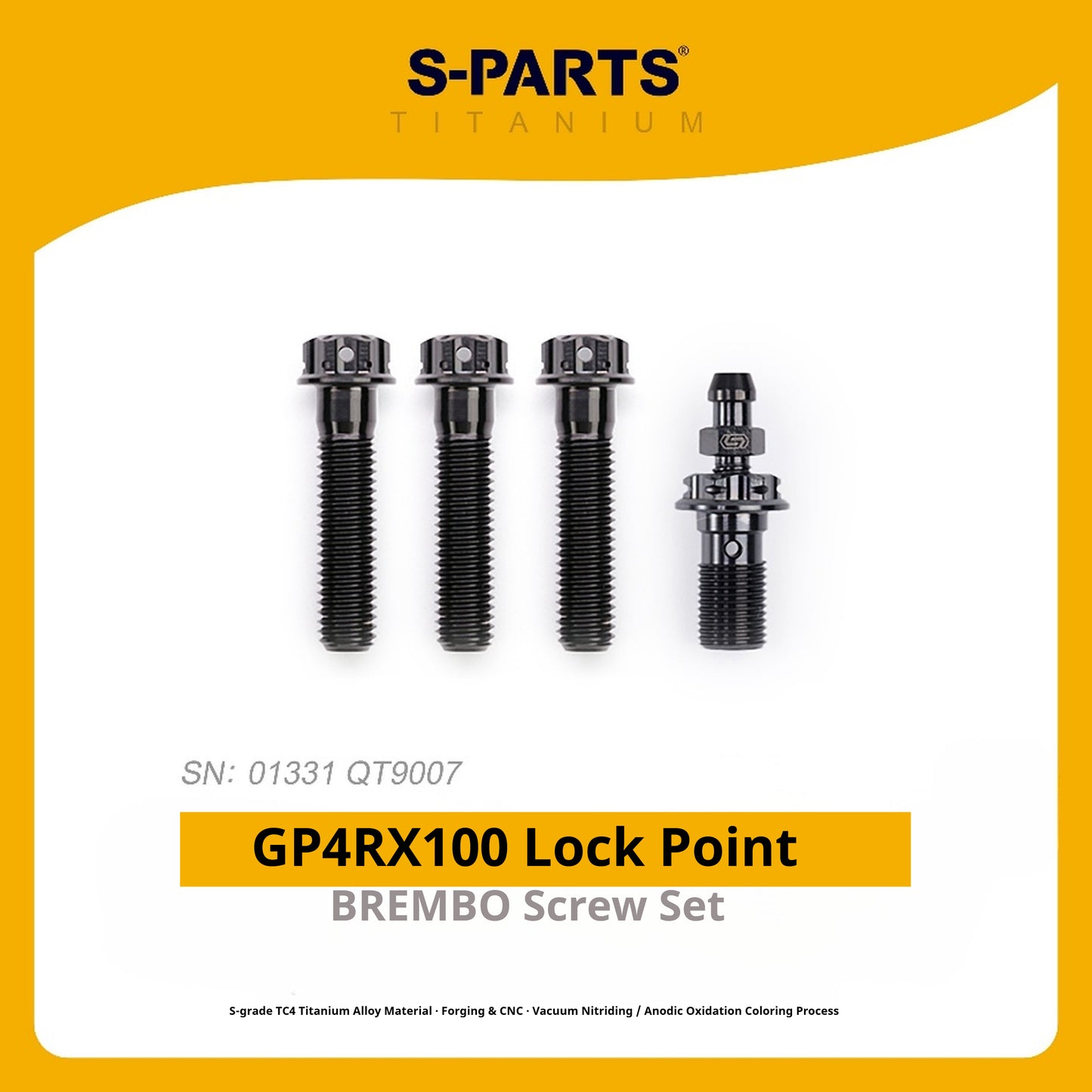 SPARTS Titanium Alloy Lower Caliper Bolt Kit for BREMBO GP4 RX with 100mm Mounting Points