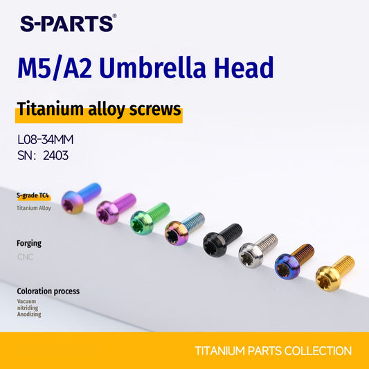 SPARTS M5 Titanium Bolt A2 Dome Head | Ultra-Light TC4 Bike Brake Caliper Bolt