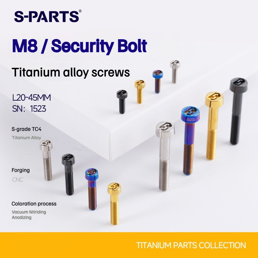 SPARTS M8 Titanium Anti-Theft Caliper Set Screws for Motorcycles & Cars & Bike