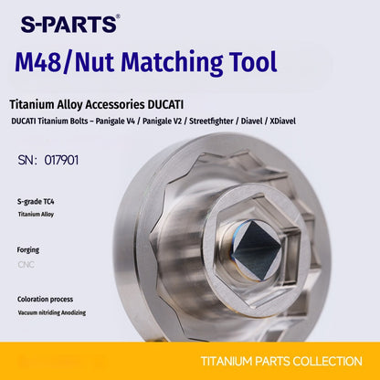 SPARTS Titanium M48 Rear Axle Nut Tool for Ducati V4 V2 Streetfighter Diavel