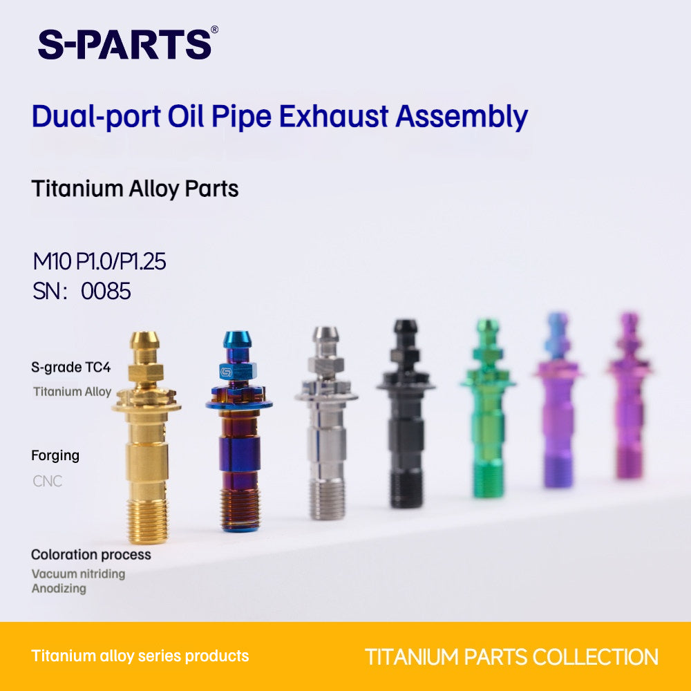 SPARTS M10 Dual-Hole Brake Line & Bleeder Bolt P1.0 / P1.25 Titanium Alloy | Motorcycle Brake Upgrade