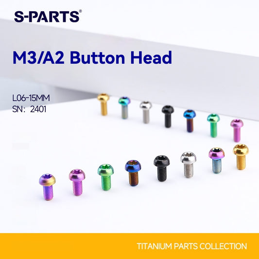 S-PARTS M3 A2 Truss Head Titanium Bolts for Bicycle Brakes & Components (L06-L15)